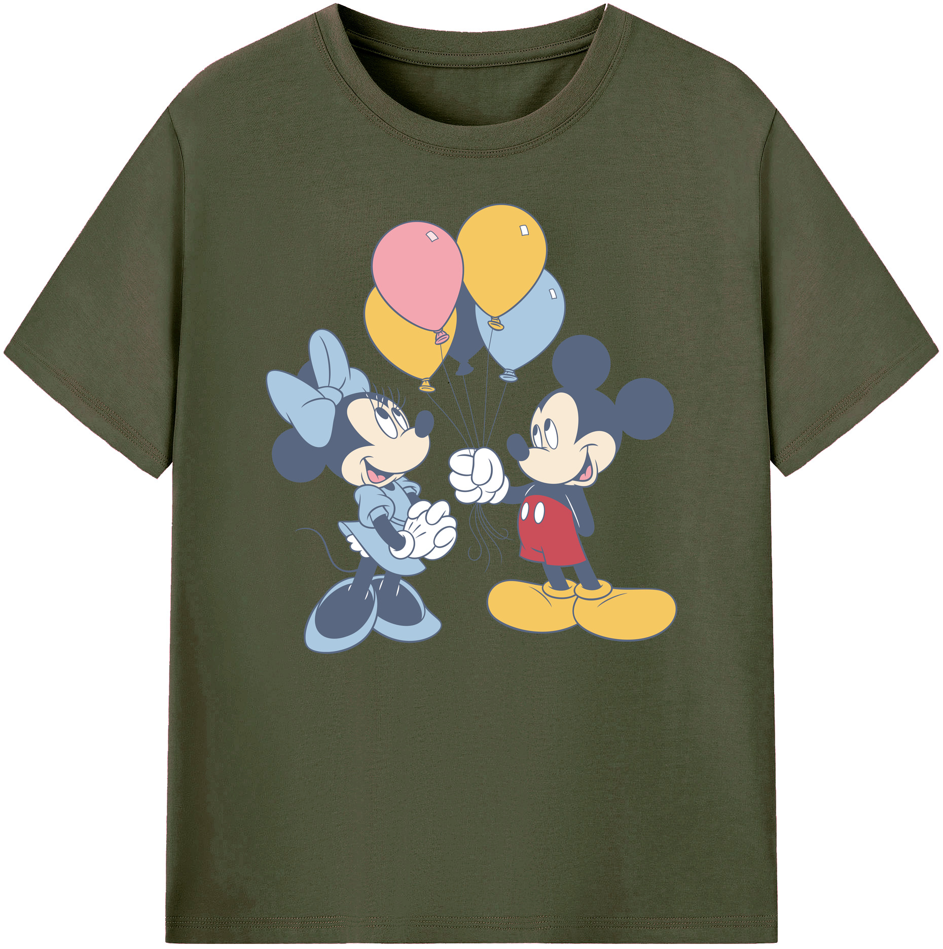 ミッキーマウス Mickey Mouse 綿100％ メンズ半袖Tシャツ｜肌触りやわらか＆通気性